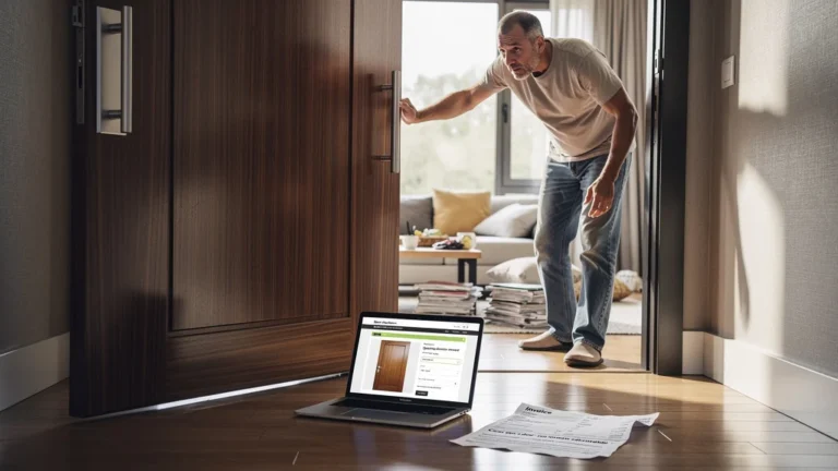 Erreur sens d'ouverture porte causant frustration et coûts élevés dans une maison moderne