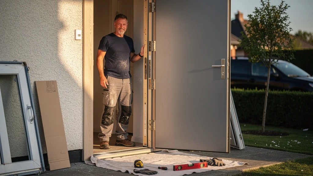Remplacement d’une porte d’entrée Picard 3 points en 6h chrono, photo réaliste d’installation