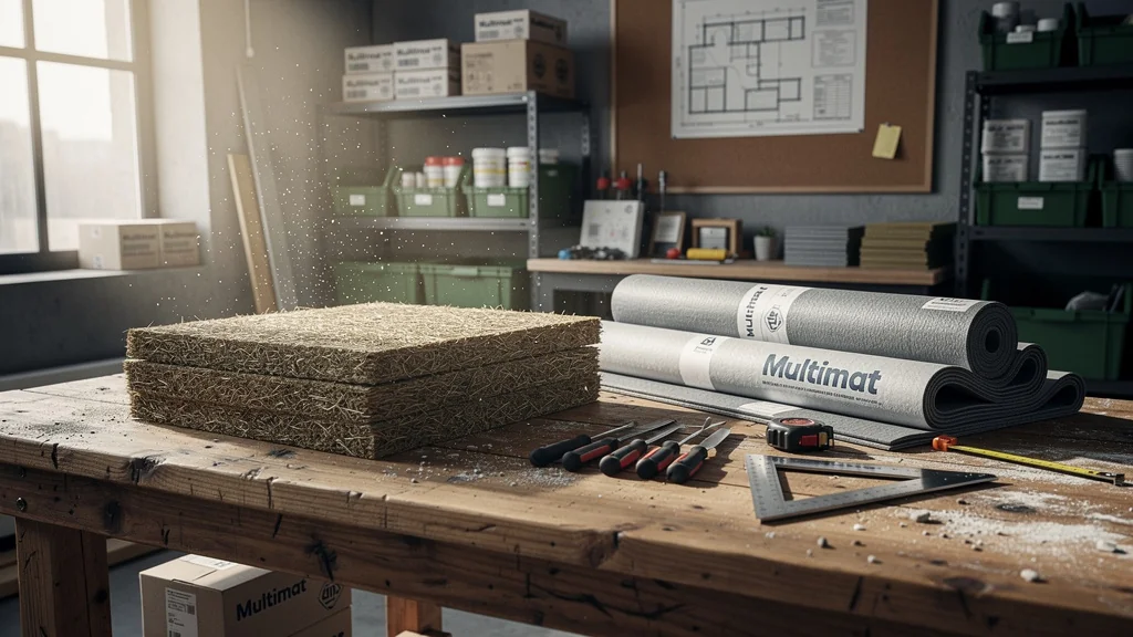 Atelier moderne avec matériaux d'isolation Multimat pour rénovation habitat de qualité professionnelle