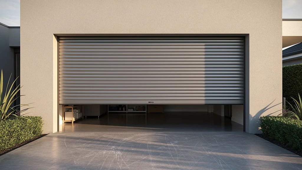 Volet roulant pour garage moderne installé sur une maison contemporaine, sécurité et design optimaux